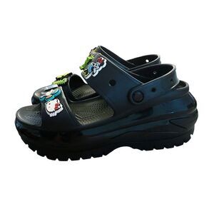 Crocs Mega Crush Sandal - Size Women's 9 - Black Jibitz SpongeBob Goth Disney